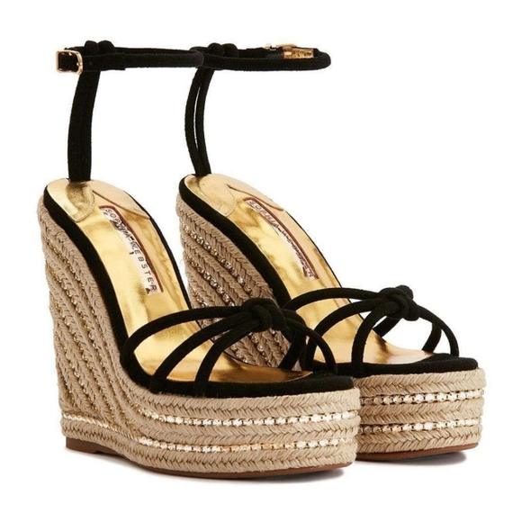 Sophia Webster Shoes - Sophia Webster Black Espadrille Wedge Sandals. Size 9.5. RUNS SMALL